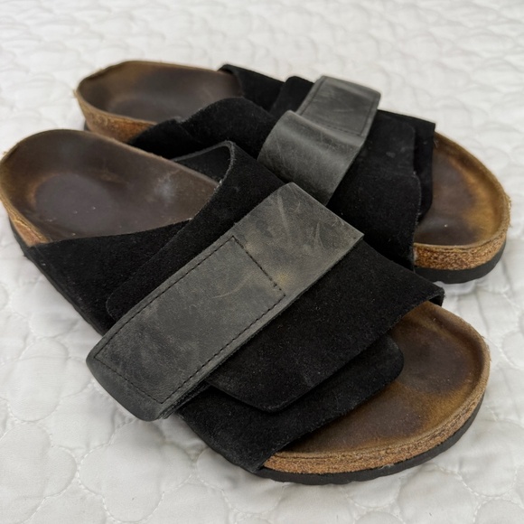 Birkenstock Kyoto Oiled Leather-Suede Leather in Black Size 7.5 - Picture 1 of 4